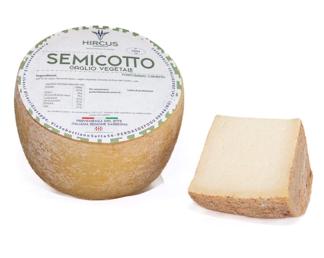 Formaggio Caprino Semicotto a caglio vegetale - Caseificio Hircus