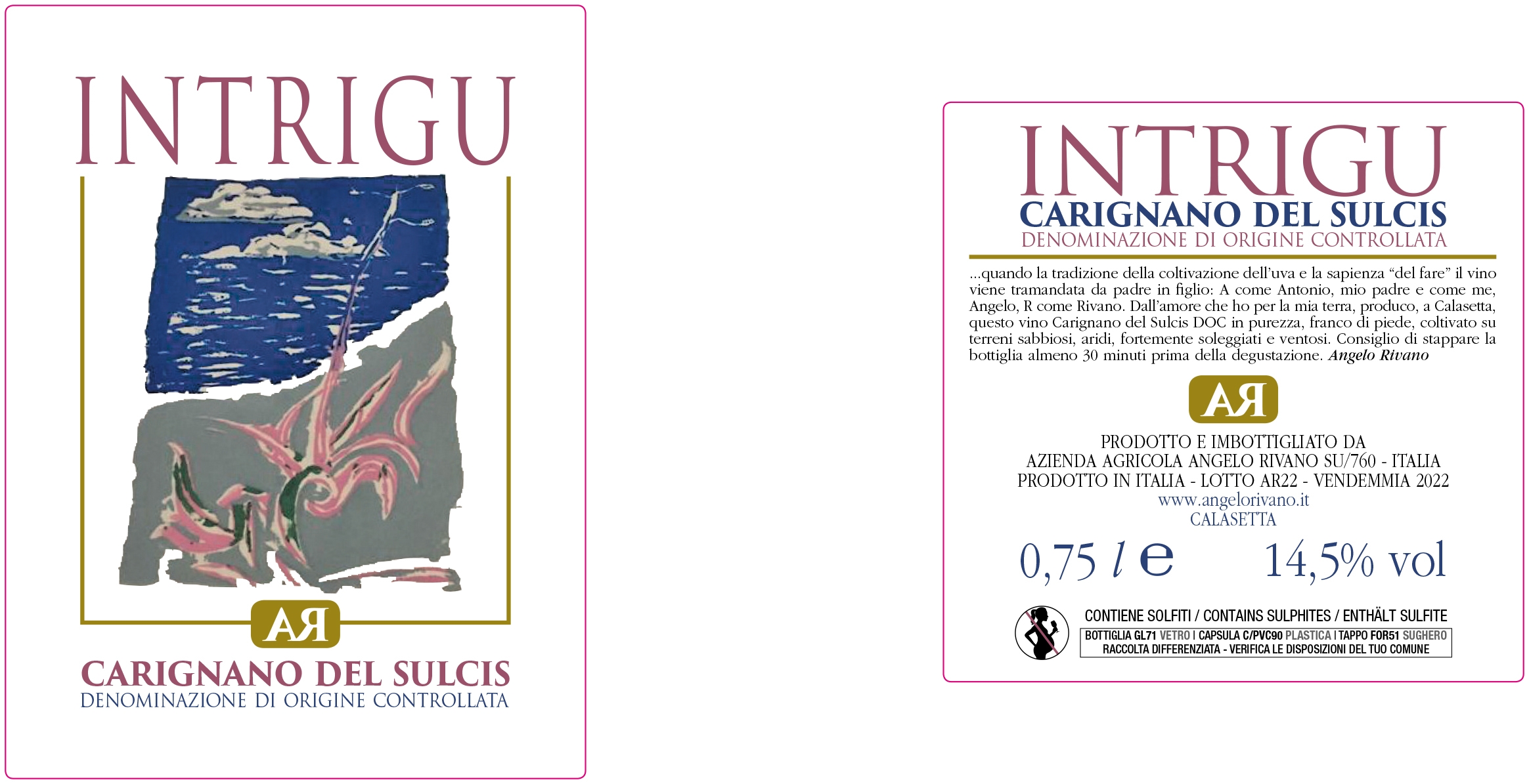 Intrigu Carignano del Sulcis DOC - Angelo Rivano