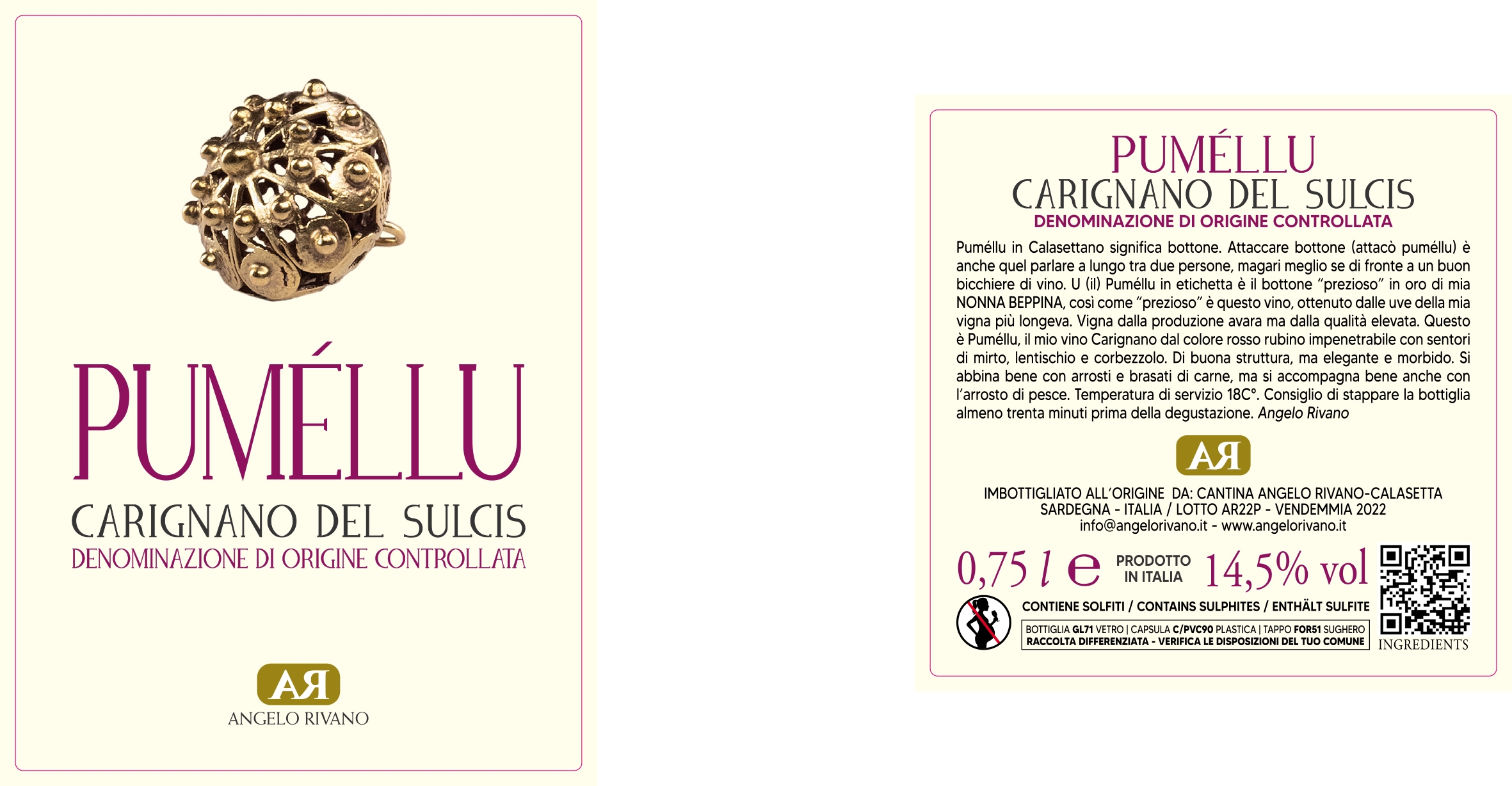 Pumellu Carignano del Sulcis DOC - Angelo Rivano